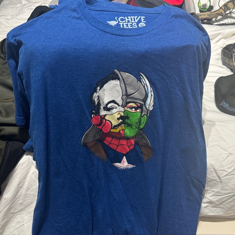 Chive Tees Blue Graphic Short Sleeve T-Shirt